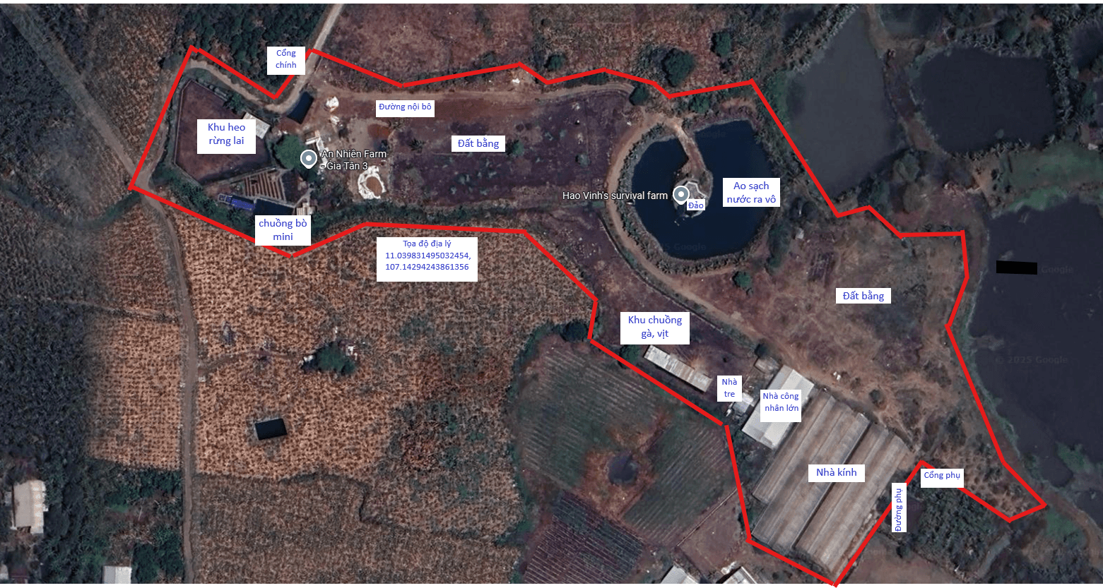 Sơ đồ chi tiết khu vực 2 - An Nhiên Farm